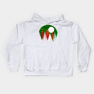 Christmas in the forest on a full moon Kids Hoodie